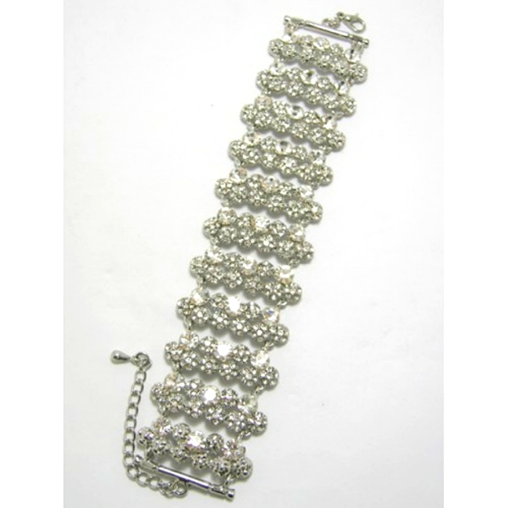 Clear rhinestone statement bracelet NWT